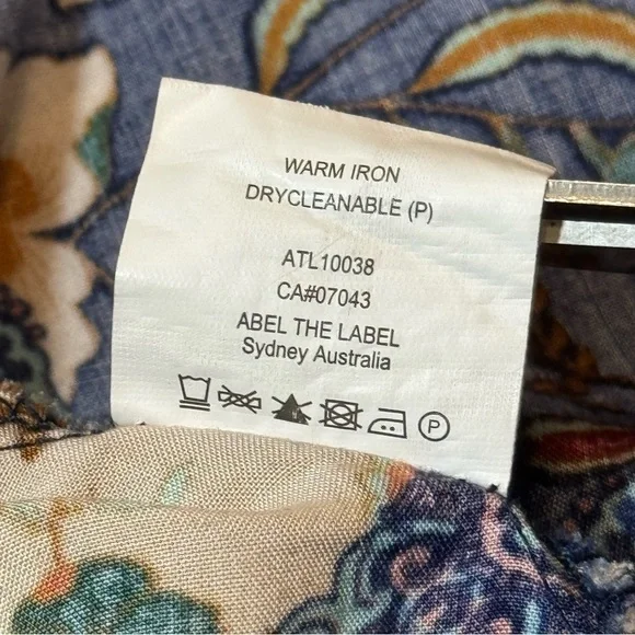 🌻 Abel The Label Anthropologie Ghandi Blue Floral Maxi Dress size Small - Picture 10 of 12